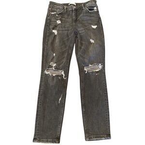 Vervet Distressed Skinny Jeans Womens 31 High Rise Black Denim *Read